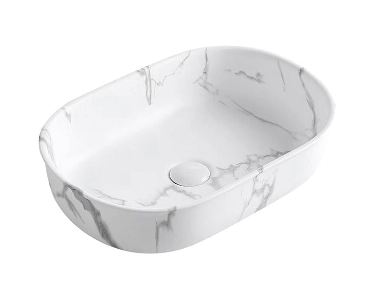 OTTI BRONTE OVAL ABOVE COUNTER BASIN CARRARA 500MM