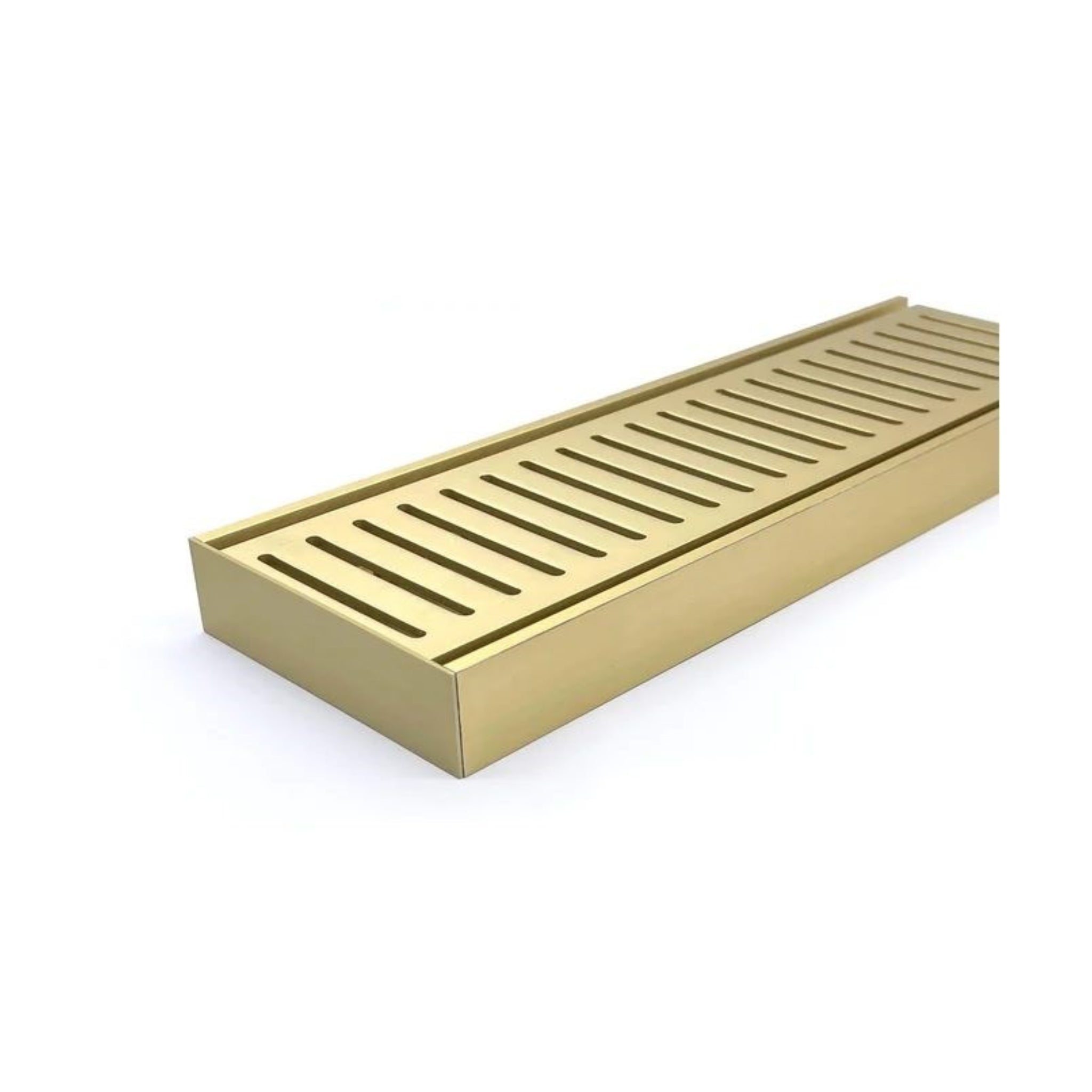 AQUAPERLA EZY FLOW FLOOR GRATE BRUSHED GOLD 100X21MM