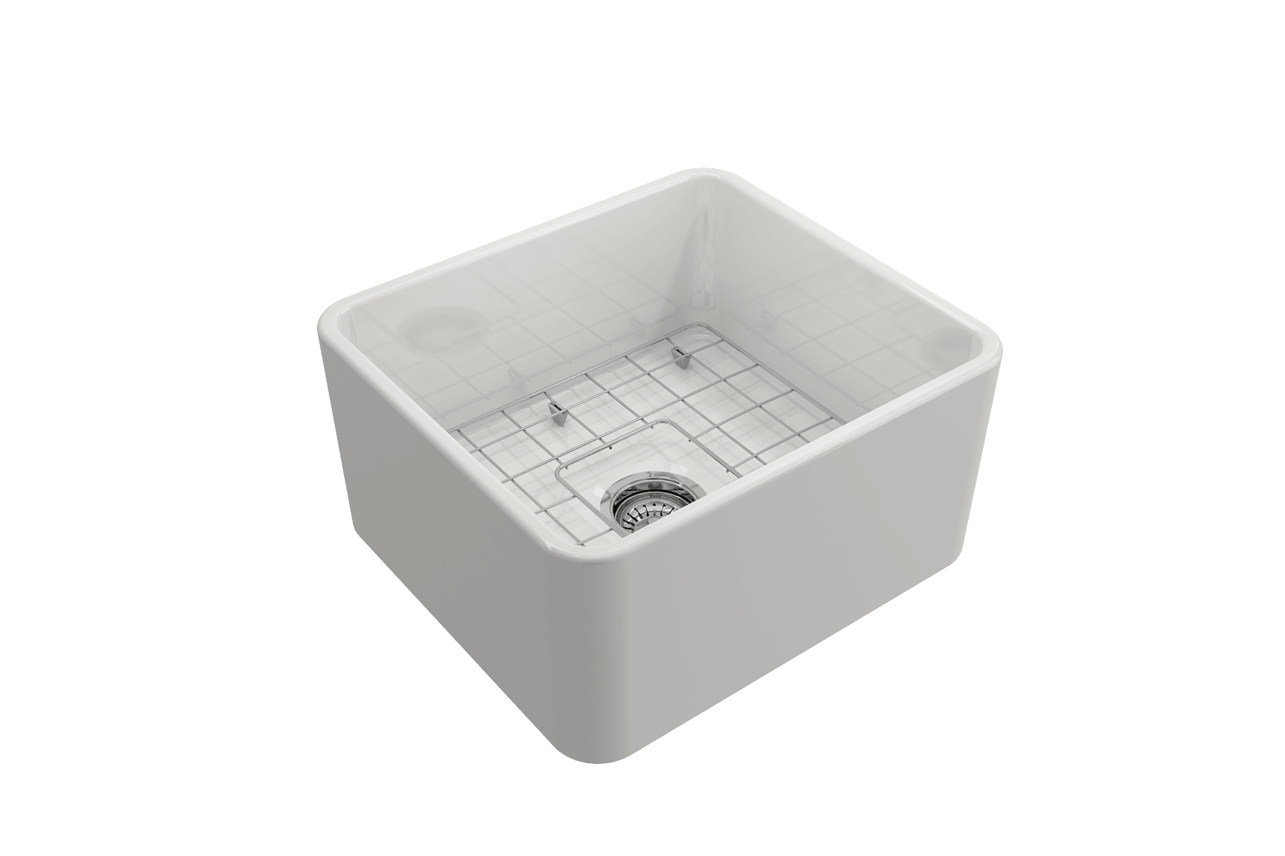 TURNER HASTINGS NOVI FARMHOUSE BUTLER SINK WITH OVERFLOW GLOSS WHITE 500MM