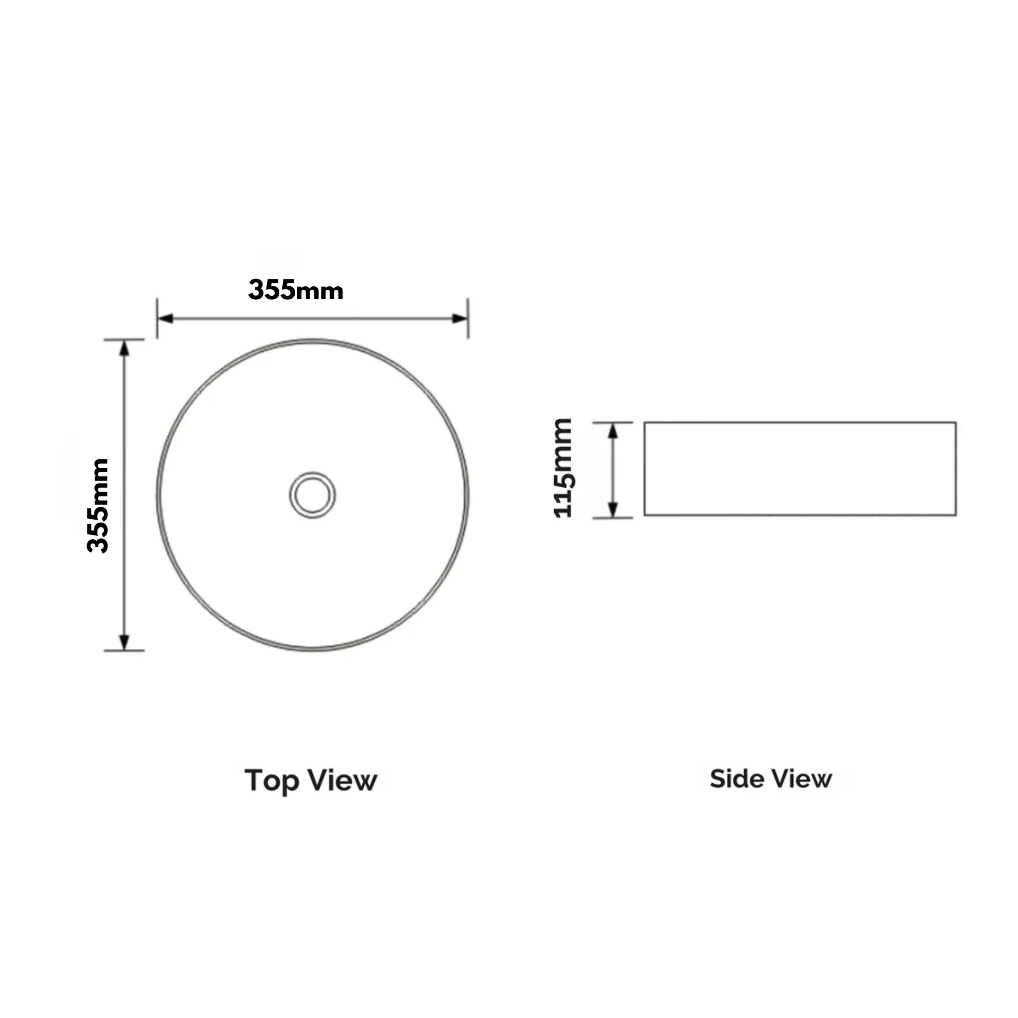 ORIO KESWICK ABOVE COUNTER BASIN MATTE WHITE 352MM