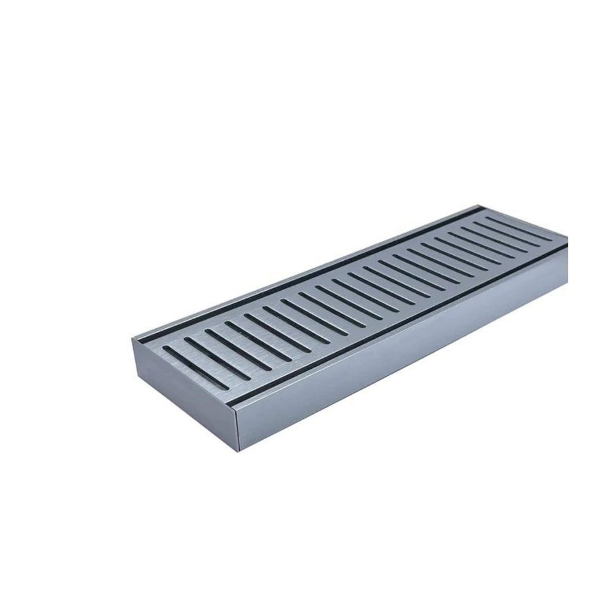 AQUAPERLA EZY FLOW FLOOR GRATE BRUSHED SILVER 100X21MM