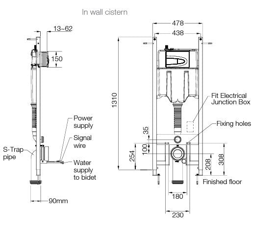 KOHLER VEIL INTELLIGENT RIMLESS WALL HUNG TOILET W/ REMOTE WASHLET ELONGATED GLOSS WHITE