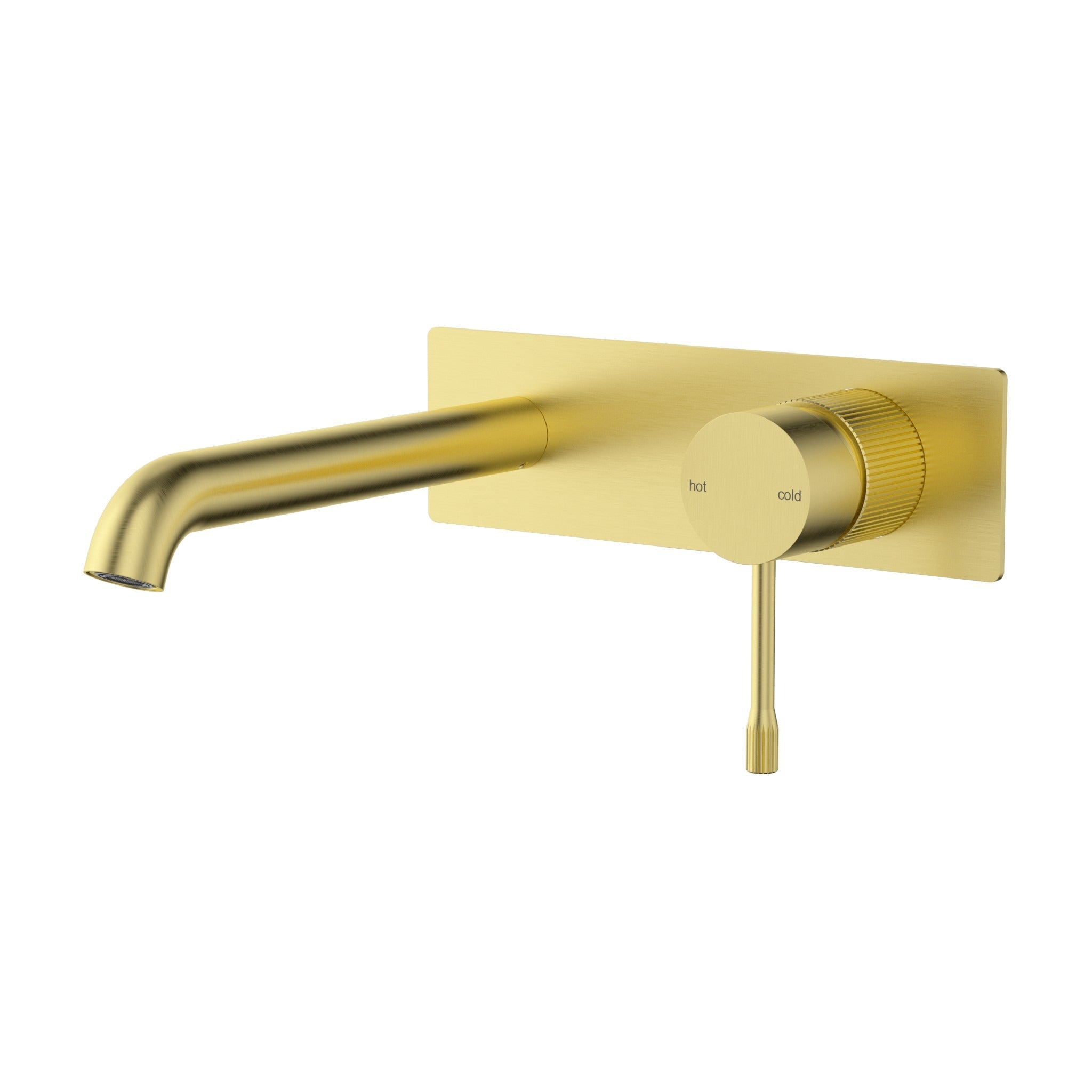 IKON LINIE WALL BASIN MIXER TRIM KIT WITH ROUGH IN BODY 220MM BRUSHED GOLD