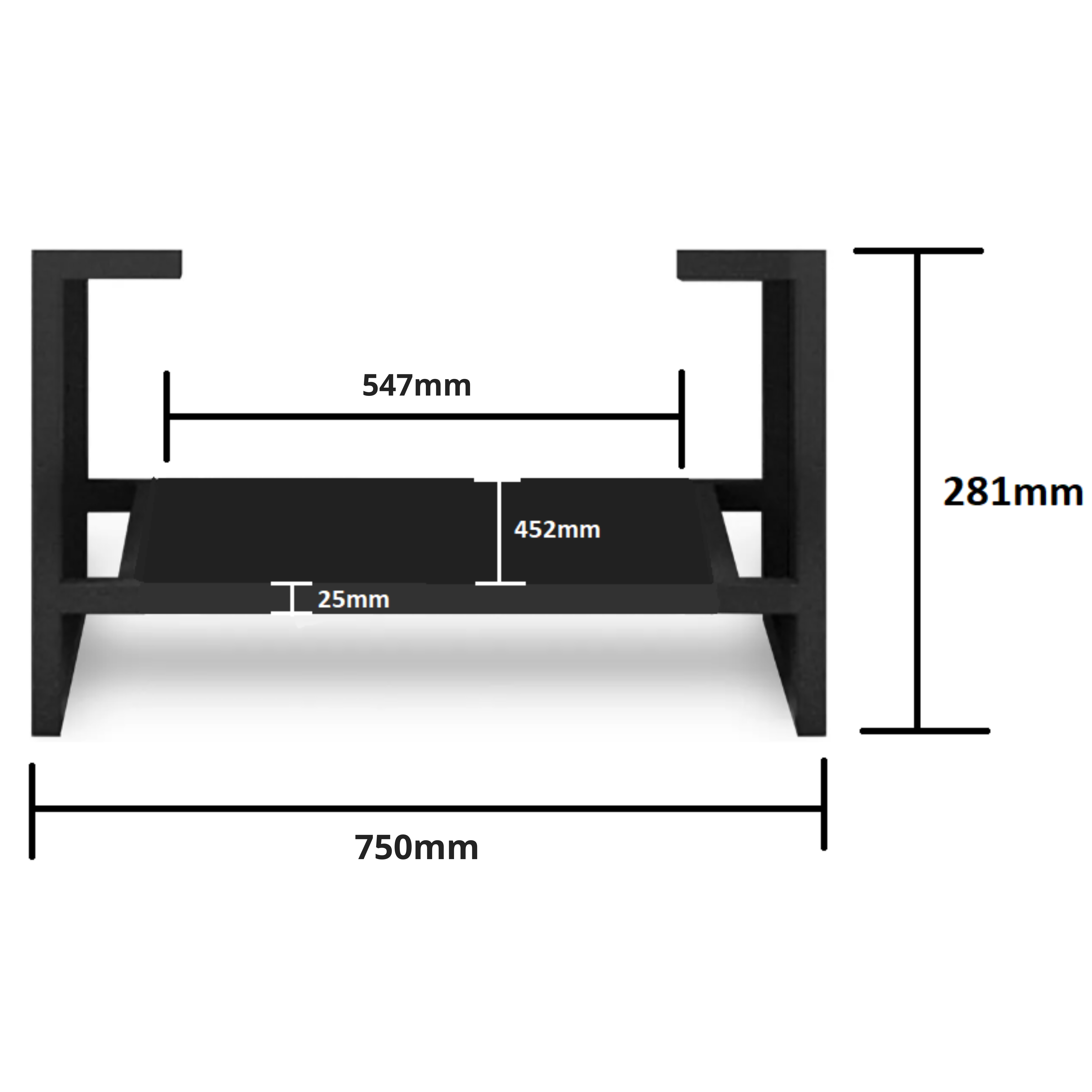 INFINITY KINGO VANITY LEGS MATTE BLACK 750MM