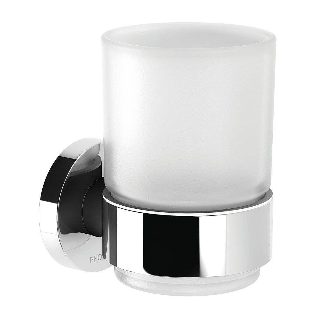 PHOENIX RADII TUMBLER AND HOLDER ROUND PLATE CHROME