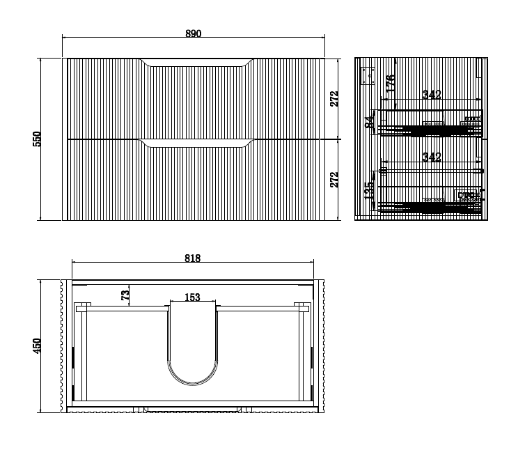 RIVA BALI MATTE WHITE 900MM SINGLE BOWL WALL HUNG VANITY