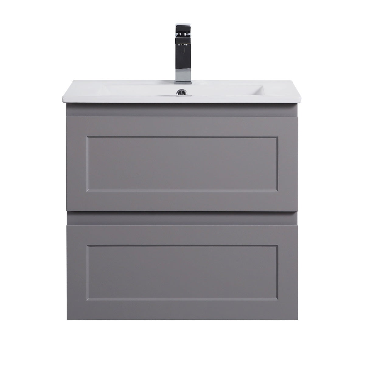 CETO FREMANTLE MATTE GREY 600MM SINGLE BOWL WALL HUNG VANITY