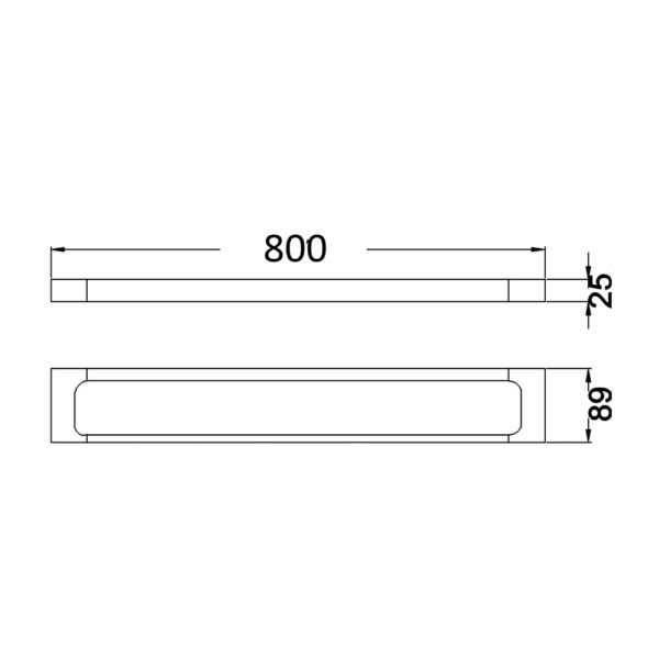 IKON SETO SINGLE NON-HEATED TOWEL RAIL CHROME 600MM AND 800MM