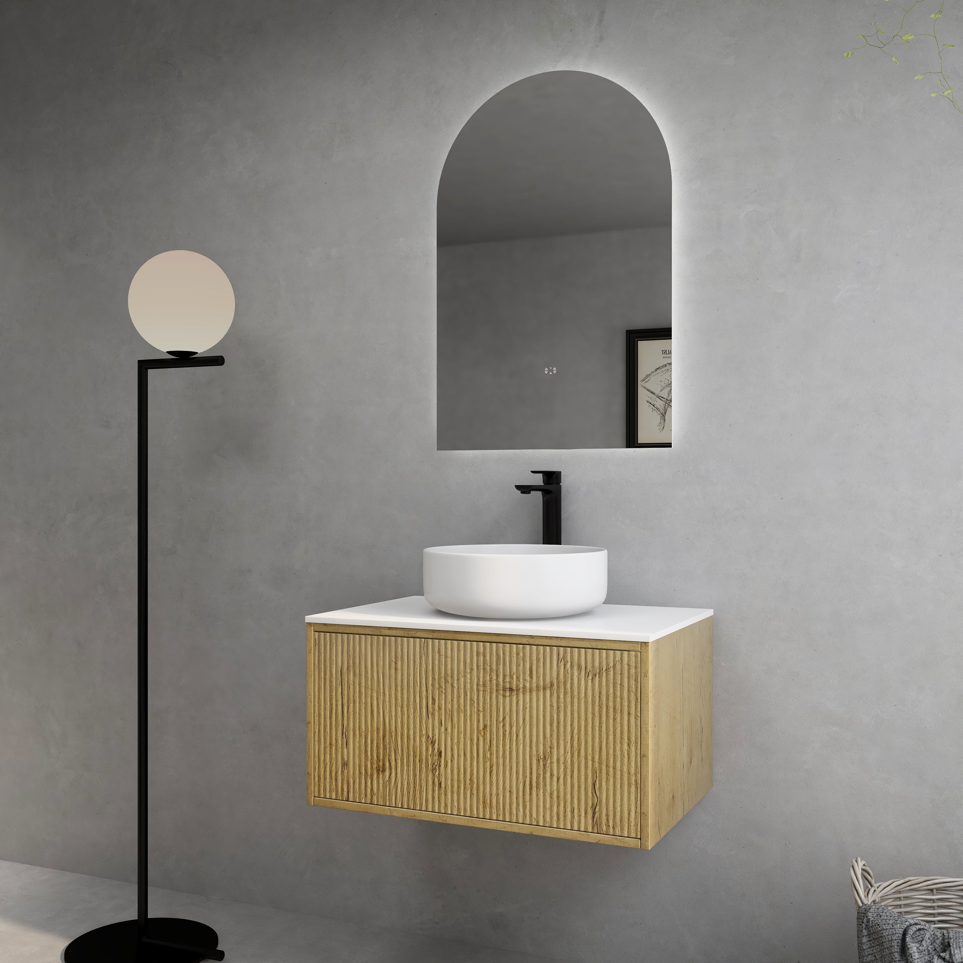 CETO BELLEVUE PRIME OAK 750MM SINGLE BOWL WALL HUNG VANITY