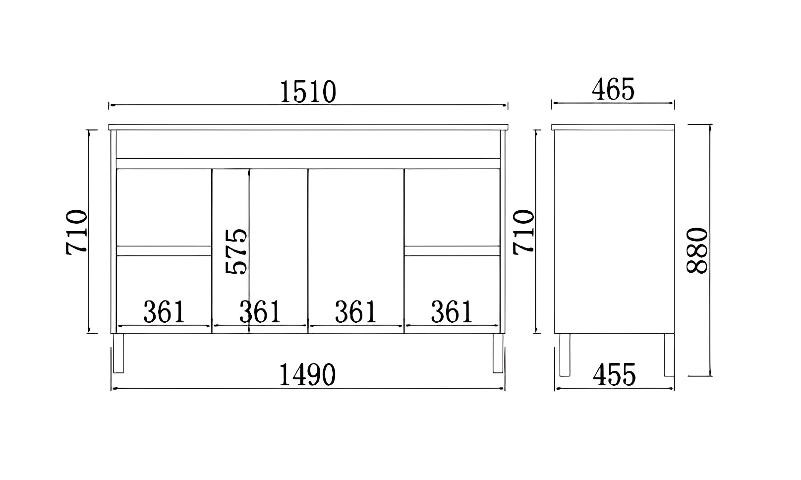 POSEIDON NOVA PLYWOOD CONCRETE GREY 1500MM SINGLE BOWL FLOOR STANDING VANITY