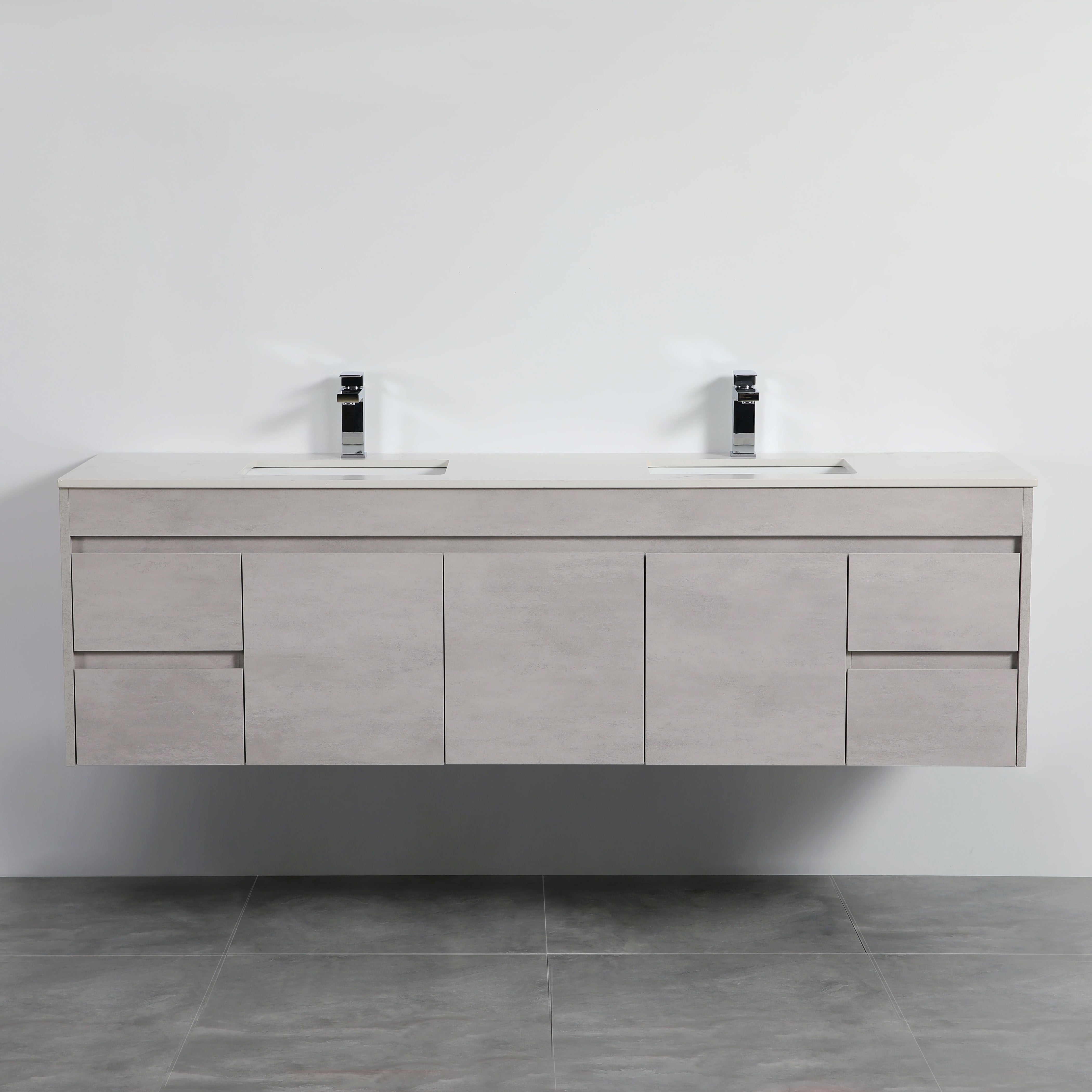 POSEIDON NOVA PLYWOOD CONCRETE GREY 1800MM WALL HUNG VANITY CABINET ONLY