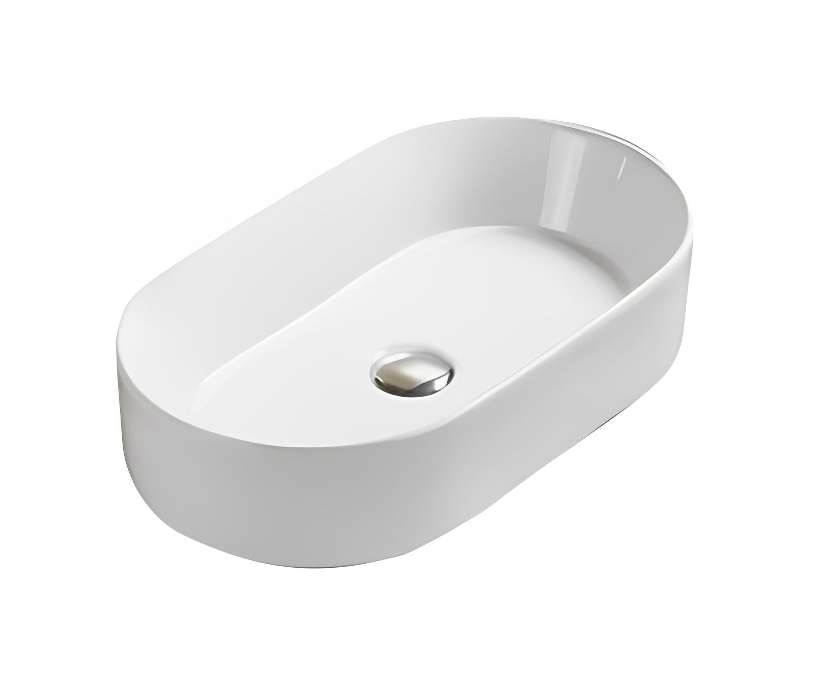 POSEIDON FINE CERAMIC BASIN ULTRA SLIM GLOSS WHITE 525MM