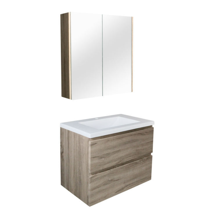 POSEIDON WHITE OAK 600MM WALL HUNG VANITY