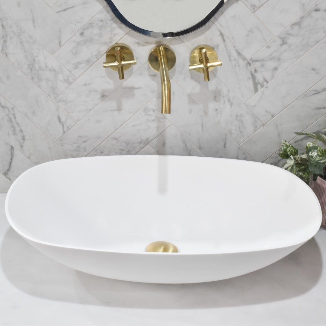 ENFLAIR ROLO ABOVE COUNTER BASIN MATTE WHITE 630MM