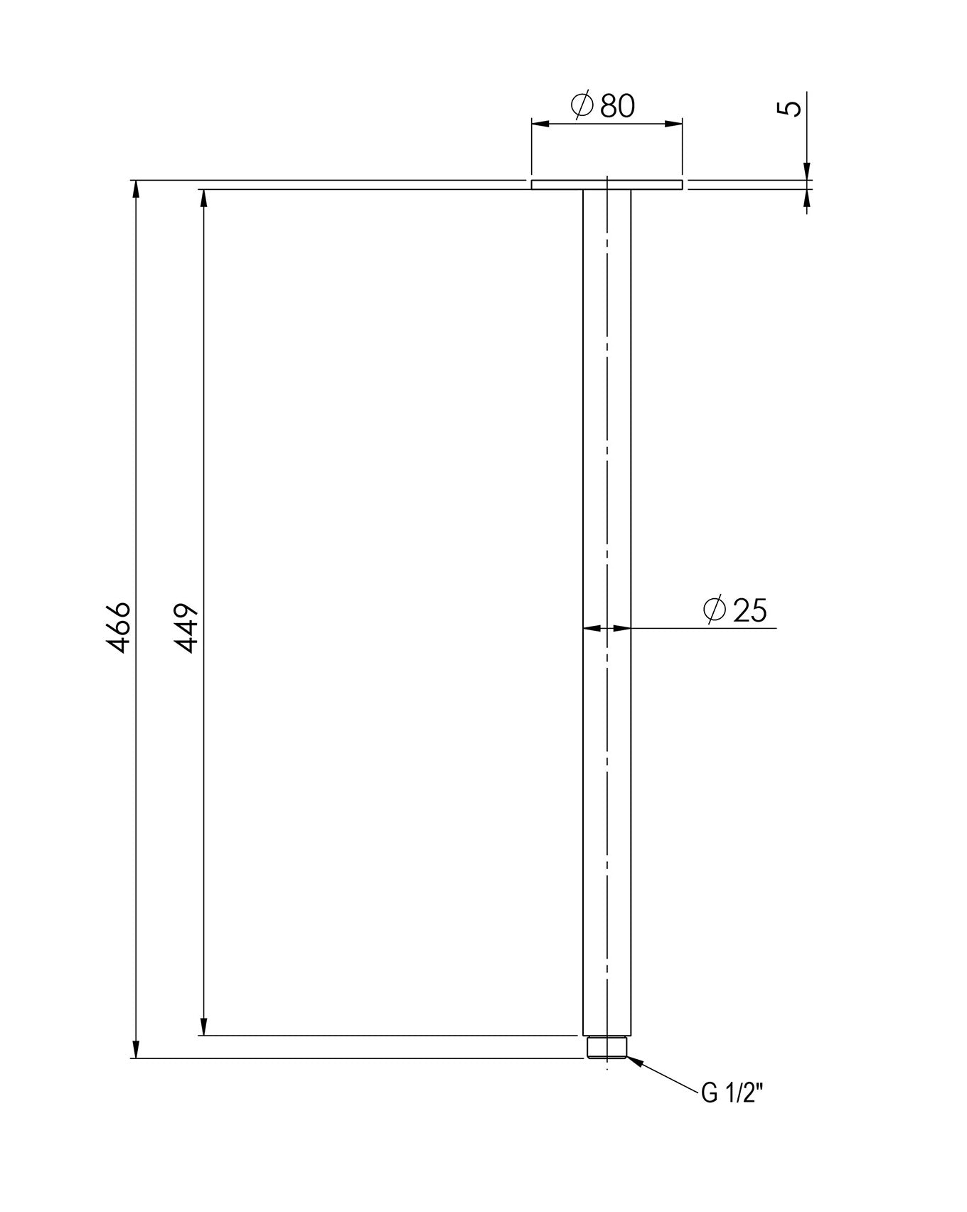 PHOENIX VIVID CEILING ARM 450MM BRUSHED GOLD